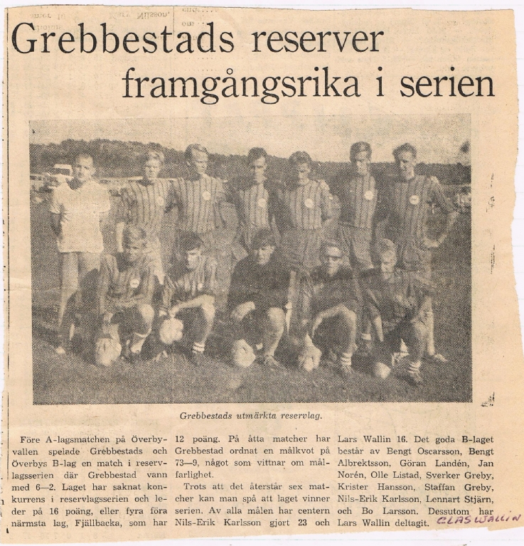 1966 B-laget vinner serien